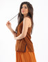 Reversible voile tank top with round neck